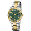 GUESS Ladies 36mm Watch - Two-Tone Bracelet Green Dial Two-Tone Case