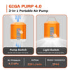 GIGA PUMP 4.0 Portable Air Pump 4.2kPa Air Pump for Inflatables Rechargeable Pump with Camping Light Ultra Air Mattress Pump for Pool Floats, Swimming Rings,Camping Pad, Sleeping Pads