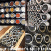 Talented Kitchen Magnetic Spice Jars for Refrigerator - 3oz Metal Spice Containers with Sift-and-Pour Lids (12 Magnet Spice Jars, 269 Preprinted Labels, 2 Label Styles)