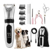 GTS Pet Clippers Professional Dog Grooming kit Adjustable Low Noise High Power Rechargeable Cordless Pet Grooming Tools, Hair Trimmers for Dogs and Cats, Washable?IPX5, with LED Display.
