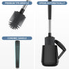 SetSail Silicone Toilet Bowl Brush and Holder Automatic Toilet Brushes for Bathroom with Holder Ventilated Toilet Cleaner Brush for Toilet Scrubber Cleaning - Black