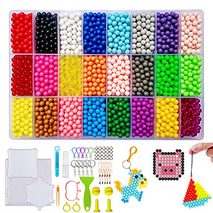 Water Magic Fuse Beads 24 Color 6000 Beads 5mm Refill Pack Non-Iron Handmade Learn DIY Accessories Set