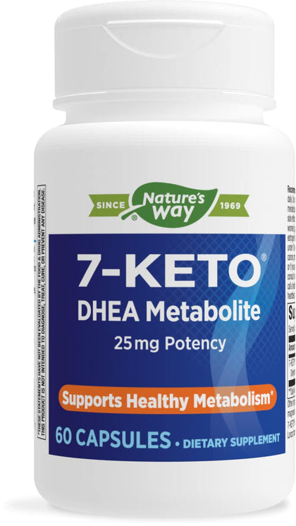 Nature's Way 7-KETO, DHEA Metabolite, Metabolism Support Supplement*, 25mg Potency Per Serving, 60 Capsules