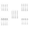 Amazon Basics 20-Piece Stainless Steel Flatware Set with Round Edge, Service for 4, Silver
