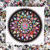 Bgraamiens Puzzle-Geometric Colorful Mandala-1000 Pieces Creative Geometric Round Blue Board Colorful Mandala Jigsaw Puzzle