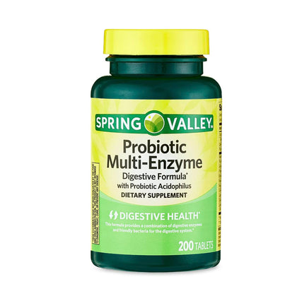 Spring Valley Multi-Enzyme Probiotic 200 Tablets
