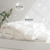 CYMULA Feather Down Comforter Queen Size - All Season Duvet Insert with Luxurious Down Fill - 8 Corner Tabs and Machine Washable with 100% Cotton Cover - White 90 x 90 Inch