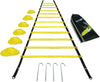 Yes4All Ultimate Combo Agility Ladder Training (Yellow) Set - Speed Agility Ladder Yellow 12 Adjustable Rungs, 12 Agility Cones & 4 Steel Stakes - Included Carry Bag