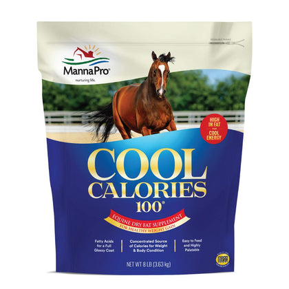 Manna Pro Cool Calories 100 | Equine Dry Fat Supplement for Healthy Weight Gain | 8 Pounds