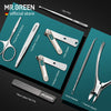 MR.GREEN Manicure Sets Pedicure Kits Stainless Steel Nail Clipper Personal Care Tools with PU Leather Case (Green)