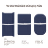 PHF Baby Changing Pad Covers for Boys Girls, 2 Pack Ultra Soft Breathable Microfiber Changing Pad Table Sheets for Most Baby Changing Pads, Light Grey & Navy