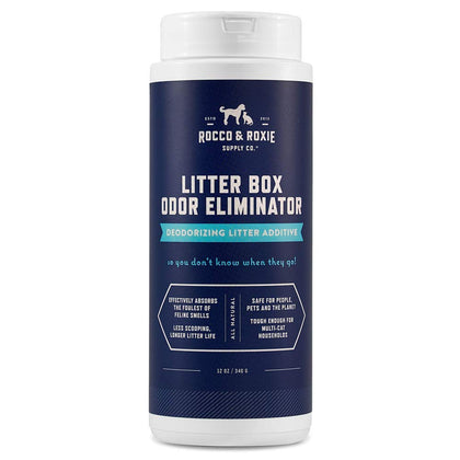 Rocco & Roxie Natural Cat Litter Box Odor Eliminator, Fresh Scent, 12 oz