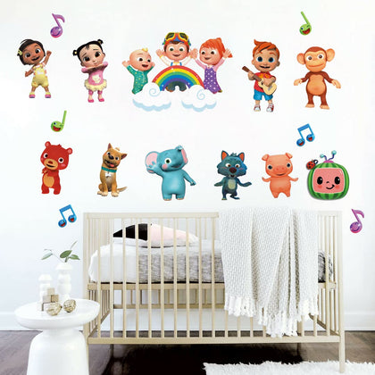 Runtoo Kids Room Wall Decals Cartoon Baby Wall Stickers Play Room Nursery Party Decor