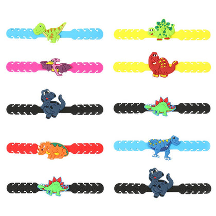 LSxia 10PCS Face Mask Strap Hook Extender Mask Clip, Adjustable Anti-Slip Mask Ear Protector for Extending Masks Buckle Band to Relieve Pressure & Pain for Ear, Suit for Adult & Kid (Cartoon Dinosaur)
