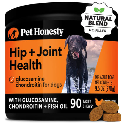 Honesty Hip & Joint Health, Dog Joint Support Supplement, Glucosamine Chondroitin, MSM, Turmeric, Anti inflammatory for Dogs, Advanced Pet Vitamin, Joint Chews Support and Mobility (Chicken)