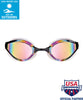 Arena Python Racing Swim Goggles for Men and Women, UV Protection, Anti-Fog, Dual Strap, Mirror Lens, Copper/White