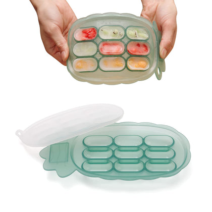 haakaa Silicone Nibble Freezer Tray -Breast Milk Teething Popsicle Mold | Baby Fruit Food Feeder Teether Tray | Ice Cube Maker Serving Plate Stackable Snack Storage Tray |Toddler- BPA Free