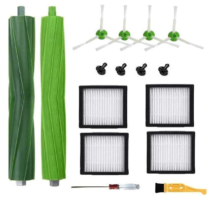 Replacement Parts accessories Compatible for iRobot Roomba i3 i3+ i4 i6 i6+ i7 i7+ i8 i8+/Plus E5 E6 E7 I,E &J Series Vacuum Cleaner,1 Set Multi-Surface Rubber 4 HEPA Filters & 4 Side Brushes