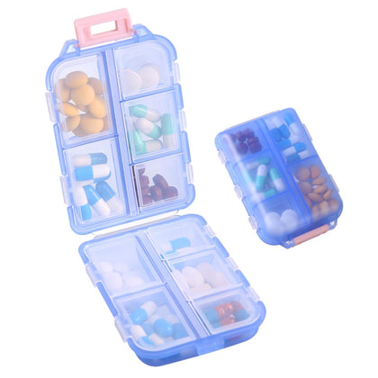 Zuihug 1Pack Travel Pill Organizer - 10 Compartments Pill Case, Compact and Portable Pill Box, Perfect for On-The-Go Storage, Pill Holder for Purse Blue