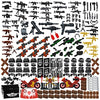 Nicolababe Weapon Pack 225 PCS Accessories Military Weapon Set Incl Helmet Body Armor Cloak and Motorcycles Designed for Minifigures Compatible with Minifigures of All Major Brands (SWAT Weapon)