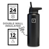 IRON °FLASK Sports Water Bottle - 40 Oz 3 Lids (Straw Lid), Leak Proof - Stainless Steel Gym & Sport Bottles for Men, Women & Kids - Double Walled, Insulated Thermos, Metal Canteen