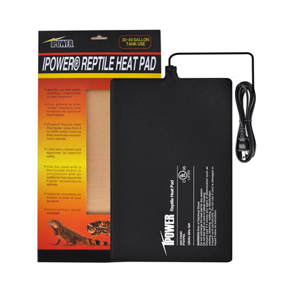 iPower Reptile Heat Pad 4W/8W/16W/24W Under Tank Terrarium Warmer Heating Mat and Digital Thermostat Controller for Turtles Lizards Frogs and Other Small Animals, Multi Sizes