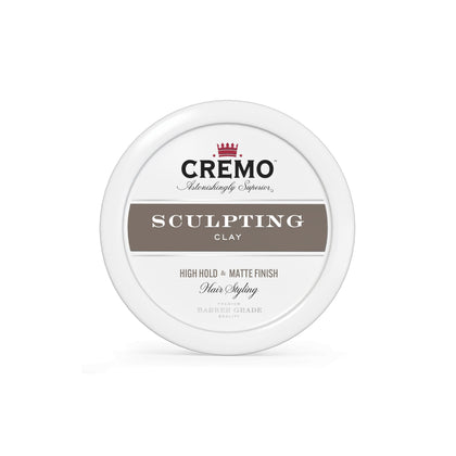 Cremo Premium Barber Grade Hair Styling Sculpting Clay, High Hold, Matte Finish, 4 Oz