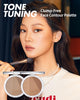 HOLIKA HOLIKA Tone Tuning Shading Contour Palette with Double Ended Contour Brush 01 Cool Grown - Contouring Pressed Powder Korean Cosmetics with Optimal Ratio 3 Colors for Flawless, Long-Lasting Makeup