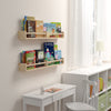 Classic Nursery Shelves, Set of 2 Natural Wood Floating Book Shelves for Kids Room, Wall Shelves for Bathroom Decor, Kitchen Spice Rack, Book Shelf Organizer for Baby Nursery Décor (32Lx4W)