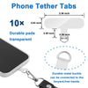 Phone Tether Tab, 10 Pieces Universal Phone Lanyard Patch Without Adhesive,Phone Lanyard Replacement Part for Cell Phone Strap(Transparent)