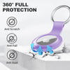 Linsaner Compatible with AirTag Case Keychain Air Tag Holder Silicone AirTags Key Ring Cases Tags Chain Apple AirTag GPS Item Finders Accessories, Lilac