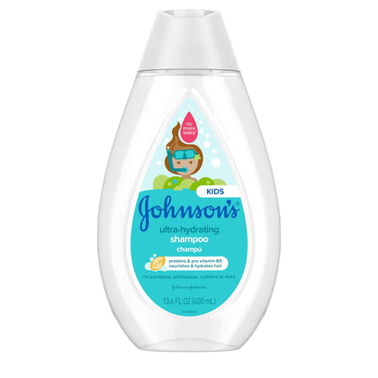 Johnson's Baby Ultra-Hydrating Tear-Free Kids' Shampoo with Pro- Vitamin B5 & Proteins, Paraben-, Sulfate- & Dye-Free Formula, Hypoallergenic & Gentle for Toddler's Hair, 13.6 fl. oz