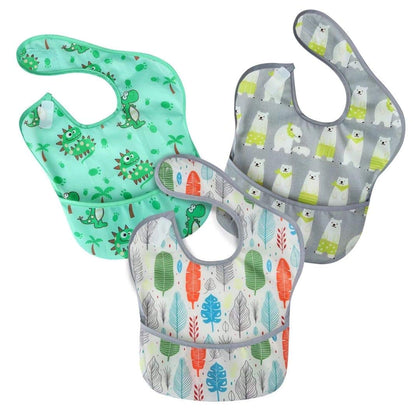 PandaEar 3 Pack Super Light Weight Baby Bib, Waterproof, Washable, Stain Oil and Odor Resistant 12-48 Months