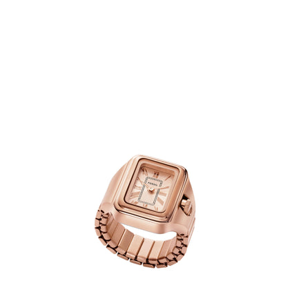 Fossil Women's Quartz Stainless Steel Two-Hand Watch Ring, Color: Rose Gold Raquel (Model: ES5345)