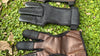 ArcheryMax Handmade Leather Three Finger Archery Gloves , Black ,Small