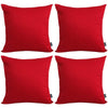 Thmyo 4-Pack 100% Cotton Comfortable Solid Decorative Throw Pillow Case Square Cushion Cover Pillowcase Sublimation Blank Christmas DIY Throw Pillow Covers for Couch Sofa(18x18 inch/ 45x45cm,Red)
