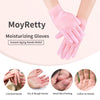 MoyRetty 2 Pairs Moisturizing Glove Socks Set, Silicone Gel Spa Socks for Dry Cracked Skin,Silicone Gel Heel Socks Anti Slip,for Foot Hand Softening, Calluses, Foot Care After Pedicure(Pink)