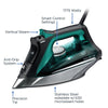 Rowenta Pro Master Stainless Steel Soleplate Steam Iron for Clothes, 210 g/min, 400 Microsteam Holes, Cotton, Wool, Poly, Silk, Linen, Nylon 1775 Watts Ironing, Garment Steamer, Powerful Steam DW8360