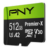 PNY P-SDU512V32100PX-GE 512GB Premier-X Class 10 U3 V30 microSDXC Flash Memory Card, Black