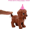 Barbie Puppy Party Doll and Playset, Brunette Doll with Sunflower Dress, 2 Pet Puppies, Cake Mold, Dough and Accessories