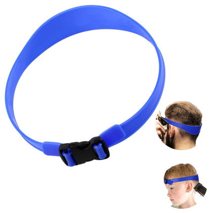 Jeffdad Collar Shaving Template and Hair Trimming Guide, Adjustable Curved Silicone Hair Trimming Straps for DIY Home Men's Self-Hairing Easy to Use Tool Soft and Portable (Blue)