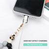 VICHUNHO Marble Silicone Beaded Phone Wrist Strap, Cellphone Lanyard with Tether Tab, Elastic Hands-Free Wristlet Bracelet