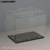 LANSCOERY Clear Acrylic Display Case, Assemble Horizontal Display Box Stand with Black Base, Dustproof Protection Showcase for Collectibles Memorabilia Figurines (10x5x4inch;25x13x10cm)