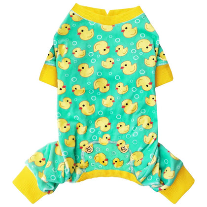 KYEESE Dog Pajama for Medium Dogs Yellow Duck Soft Material Stretchable Dog Pajamas Onesie Dog Apparel