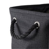 DII, Collapsible Variegated Polyester Storage Bin with Cotton Handles Small Black