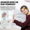 Sobakawa Cloud Pillow with Microbead Fill- Microbead Pillow- Contoured-Shaped Pillow for Neck and Head- Support Pillow for Sounder Sleep- Microbead Pillow for Sleeping- White