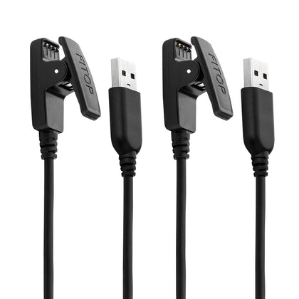 JIUJOJA 2Pack for Garmin Approach S20/G10 Forerunner 235/35/64/230/630/645/645 Music/735XT/Vivomove HR/Lily Smart Watch Replacement Charger Charging Clip Sync Data Cable
