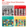 Flash Cards Baby Visual Stimulation Cards For 0-3-6-12-36 Months, 0-3 Months Infant Newborn Tummy Time Toys Gifts 6''×6'' Large for Sensory Development Black White Card Set