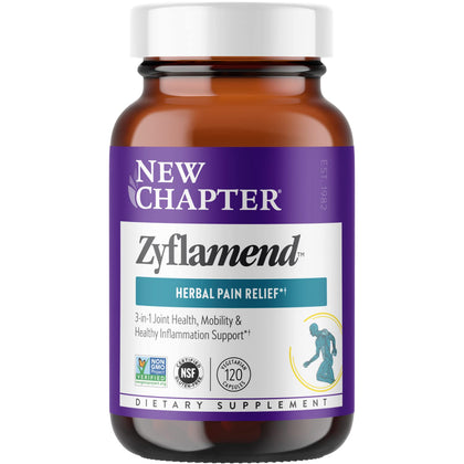 New Chapter Zyflamend Multi-Herbal Pain Reliever+ Joint Supplement, 10-in-1 Superfood Blend with Ginger & Turmeric for Healthy Inflammation Response & Herbal Pain Relief+, 120 Count