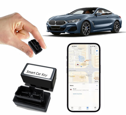 Surponzin OBD Vehicle Interface Plug-in, GPS Tracker for Vehicles, Cars, Car Alarm - Real-time Location Tracking, Compatible with Apple Find My (iOS only) No Card Insertion, downloads Required